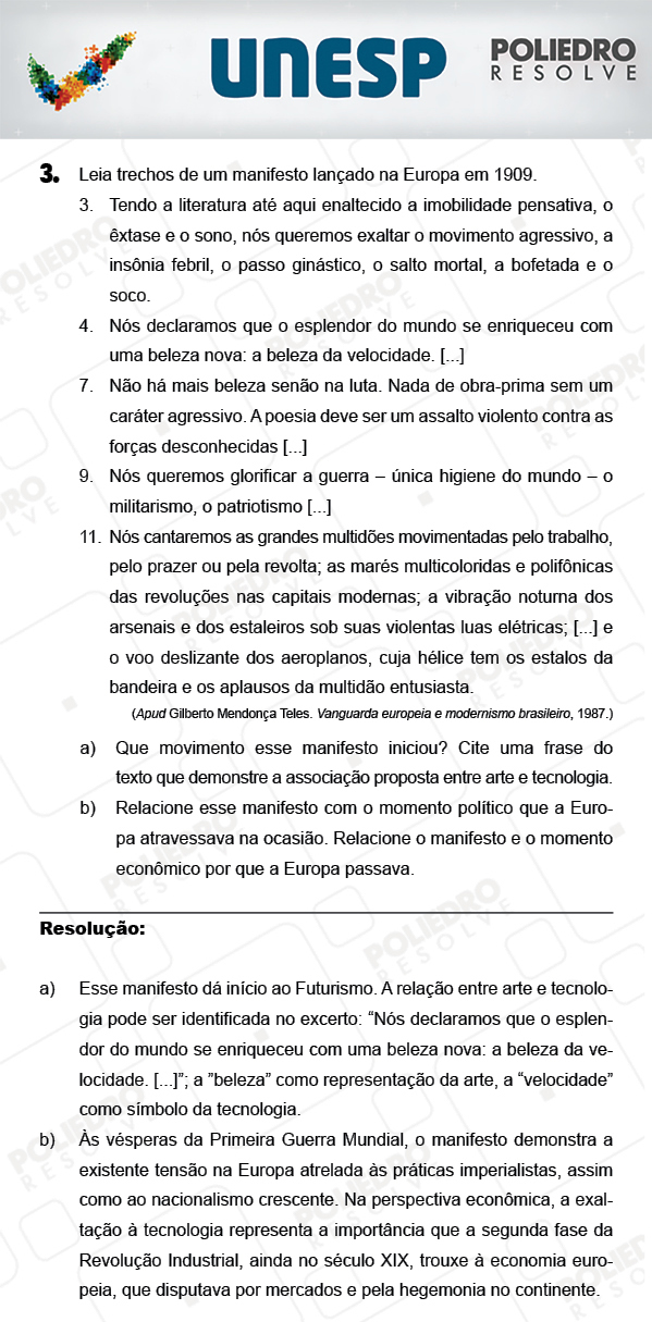 Dissertativa 3 - 2ª Fase - Unesp 2018