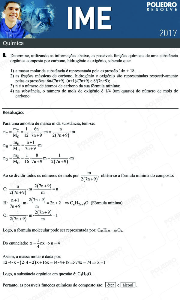 Dissertativa 8 - Química - IME 2017