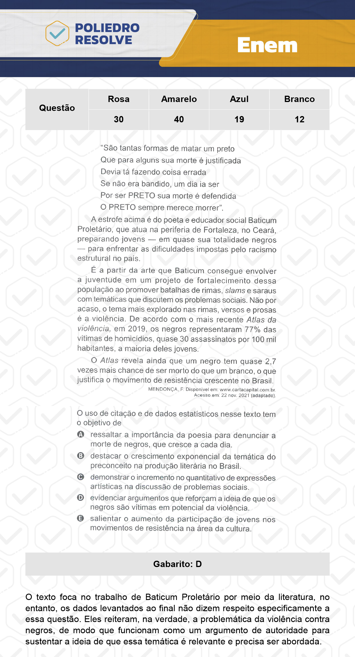 Questão 45 - 1º Dia - Prova Amarela - Enem 2023