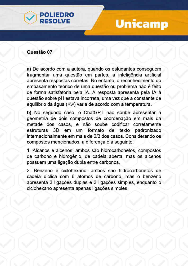 Dissertativa 7 - 2ª Fase - 1º Dia - Unicamp 2024