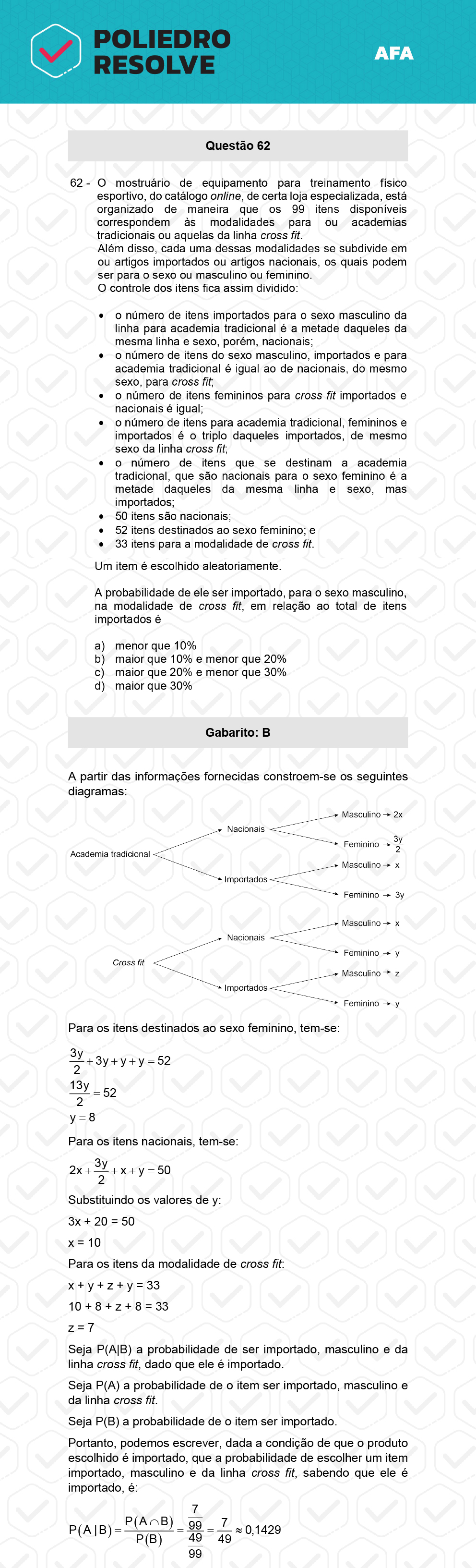 Questão 62 - Prova Tipo A - AFA 2023