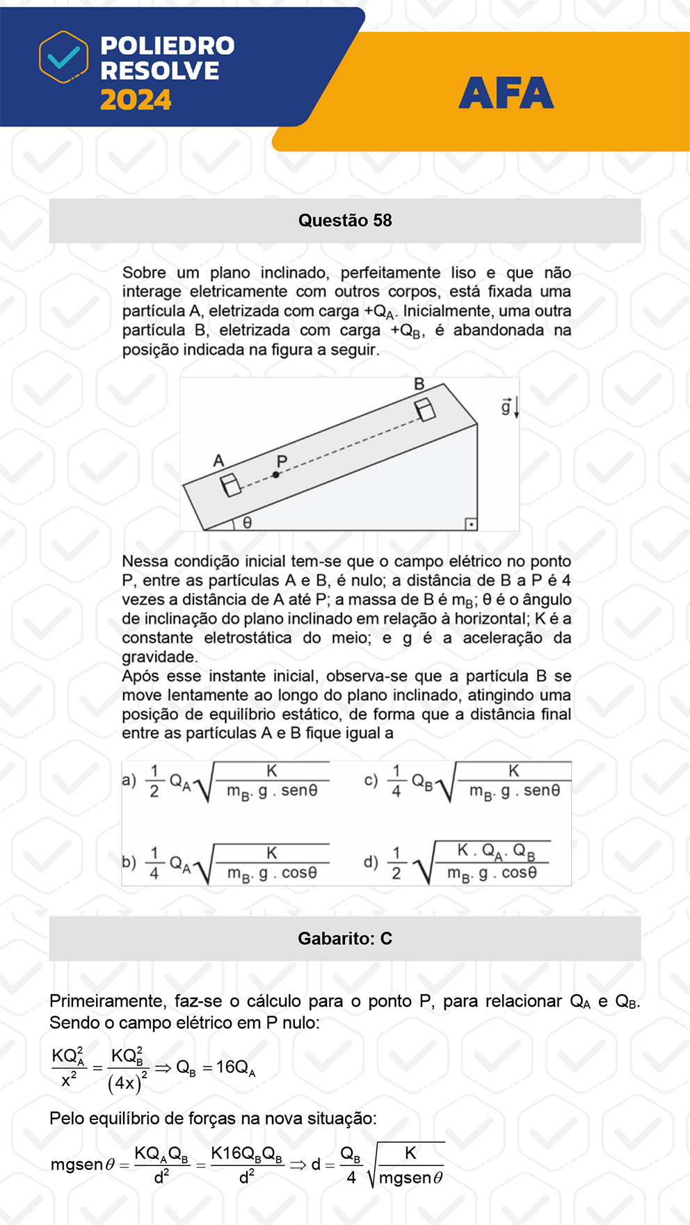 Questão 65 - Prova Tipo A - AFA 2024