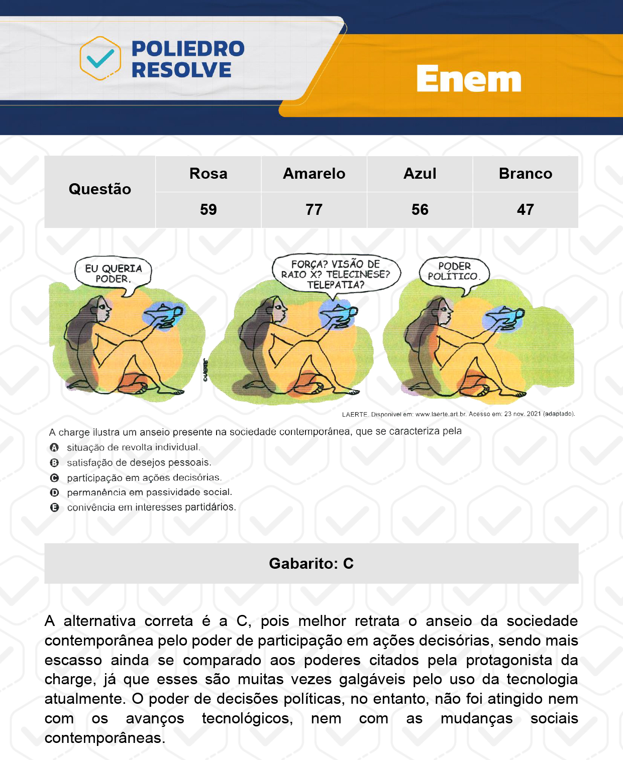 Questão 56 - 1º Dia - Prova Azul - ENEM 2023