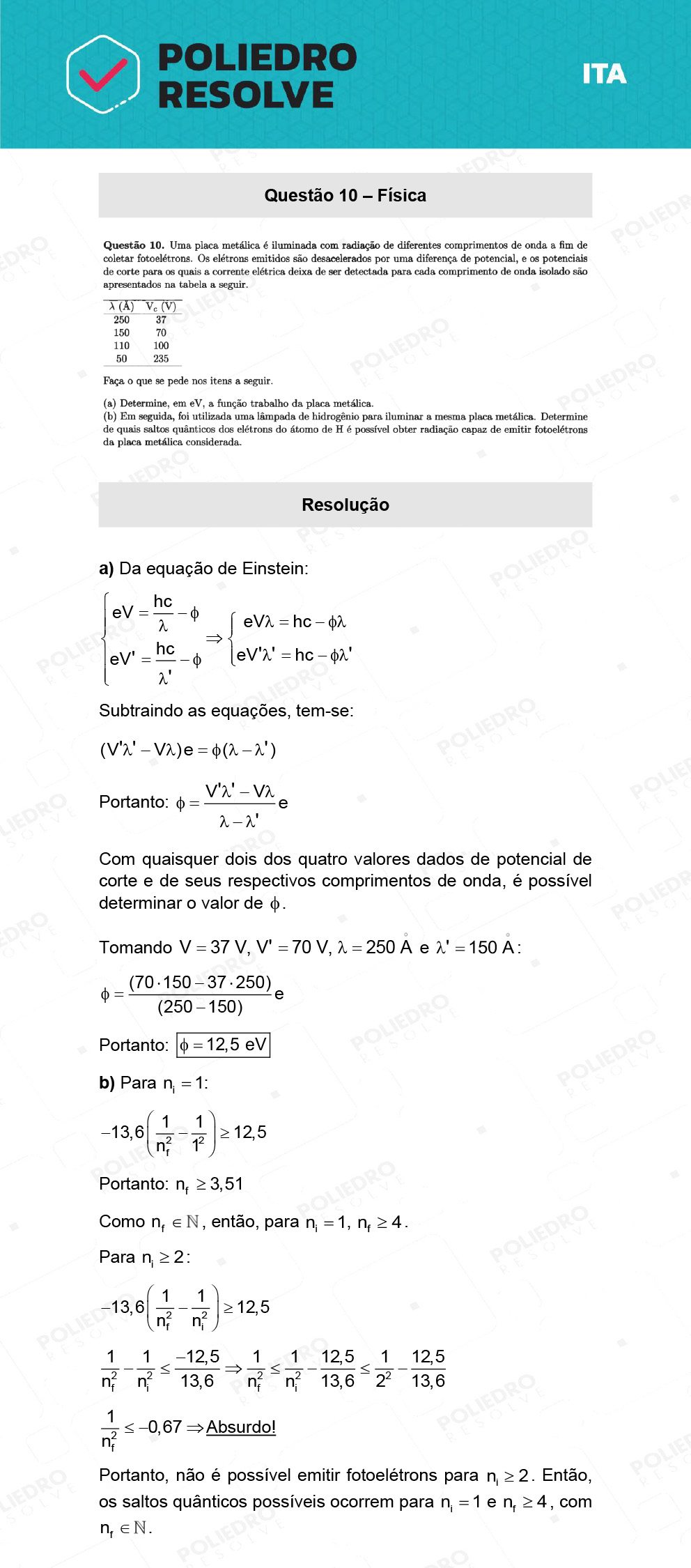 Dissertativa 10 - 2ª Fase - 2º Dia - ITA 2022