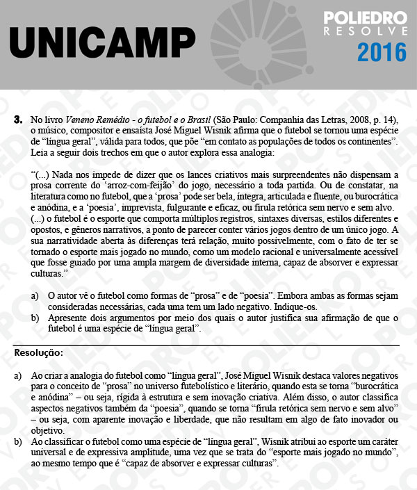 Dissertativa 3 - 2ª Fase 1º Dia - Unicamp 2016