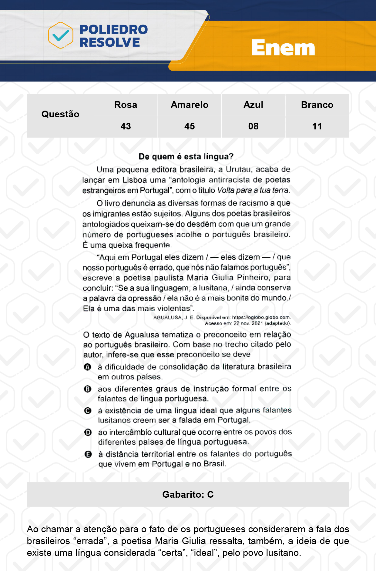 Questão 50 - 1º Dia - Prova Amarela - Enem 2023