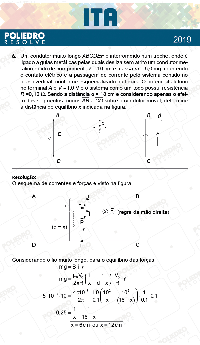 Dissertativa 6 - 2ª Fase - 2º Dia - FIS / RED - ITA 2019