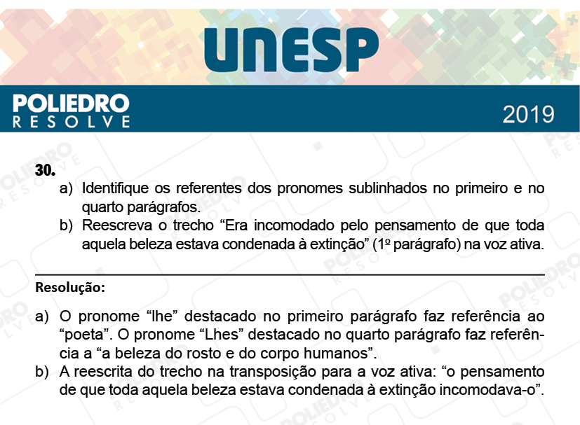 Dissertativa 30 - 2ª Fase - 2º Dia - Unesp 2019