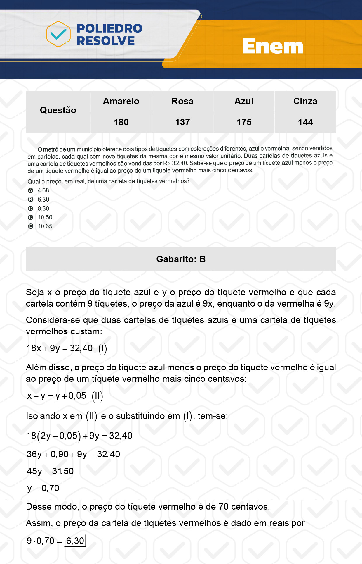 Questão 180 - Prova Amarela - Enem 2023