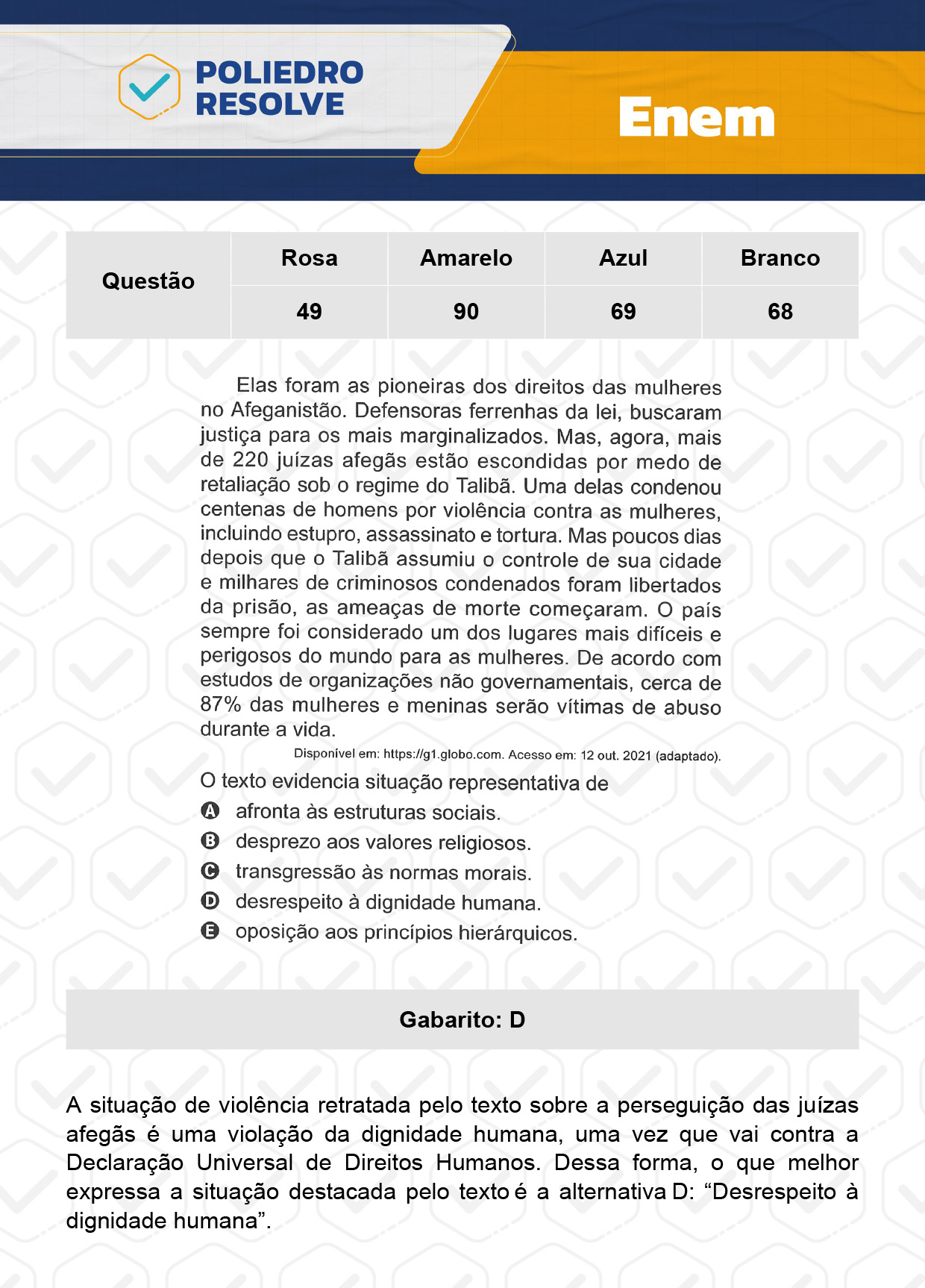 Questão 49 - 1º Dia - Prova Rosa - ENEM 2023
