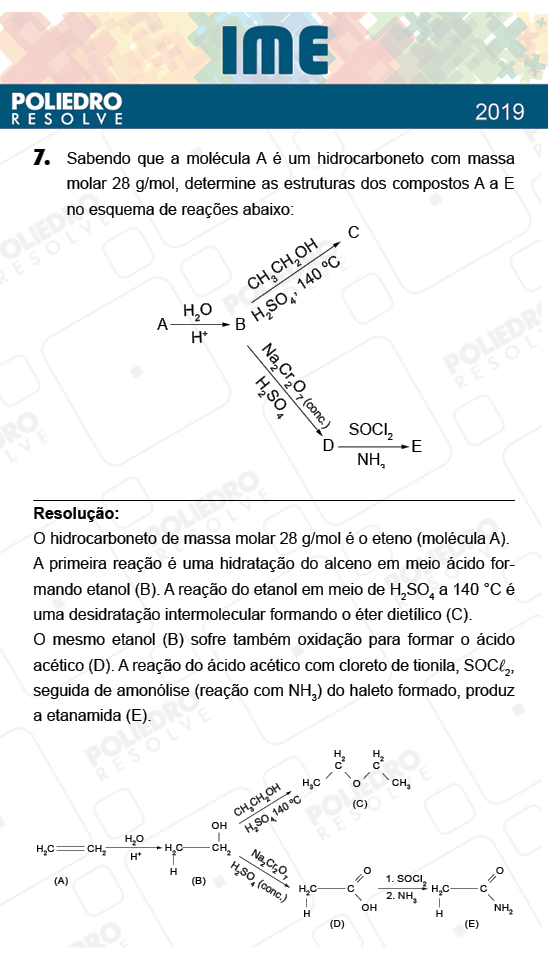 Dissertativa 7 - 2ª Fase - Química - IME 2019