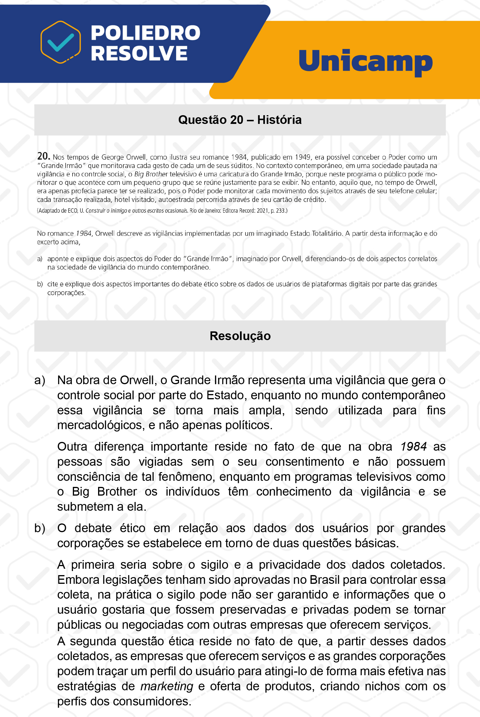 Dissertativa 20 - 2ª Fase - 2º Dia - Unicamp 2023