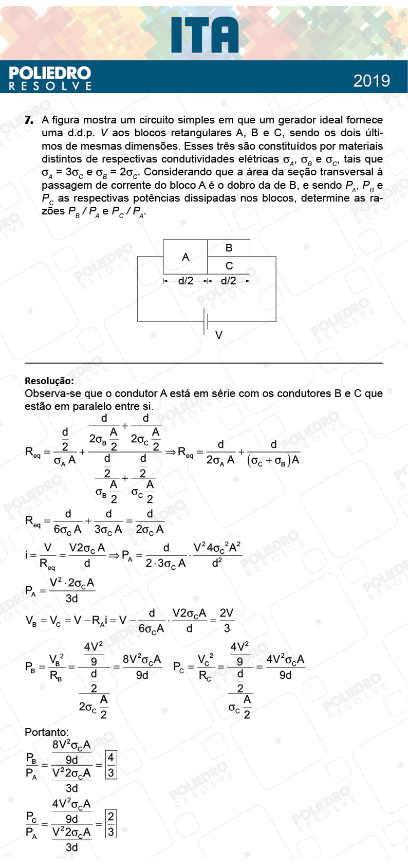 Dissertativa 7 - 2ª Fase - 2º Dia - FIS / RED - ITA 2019
