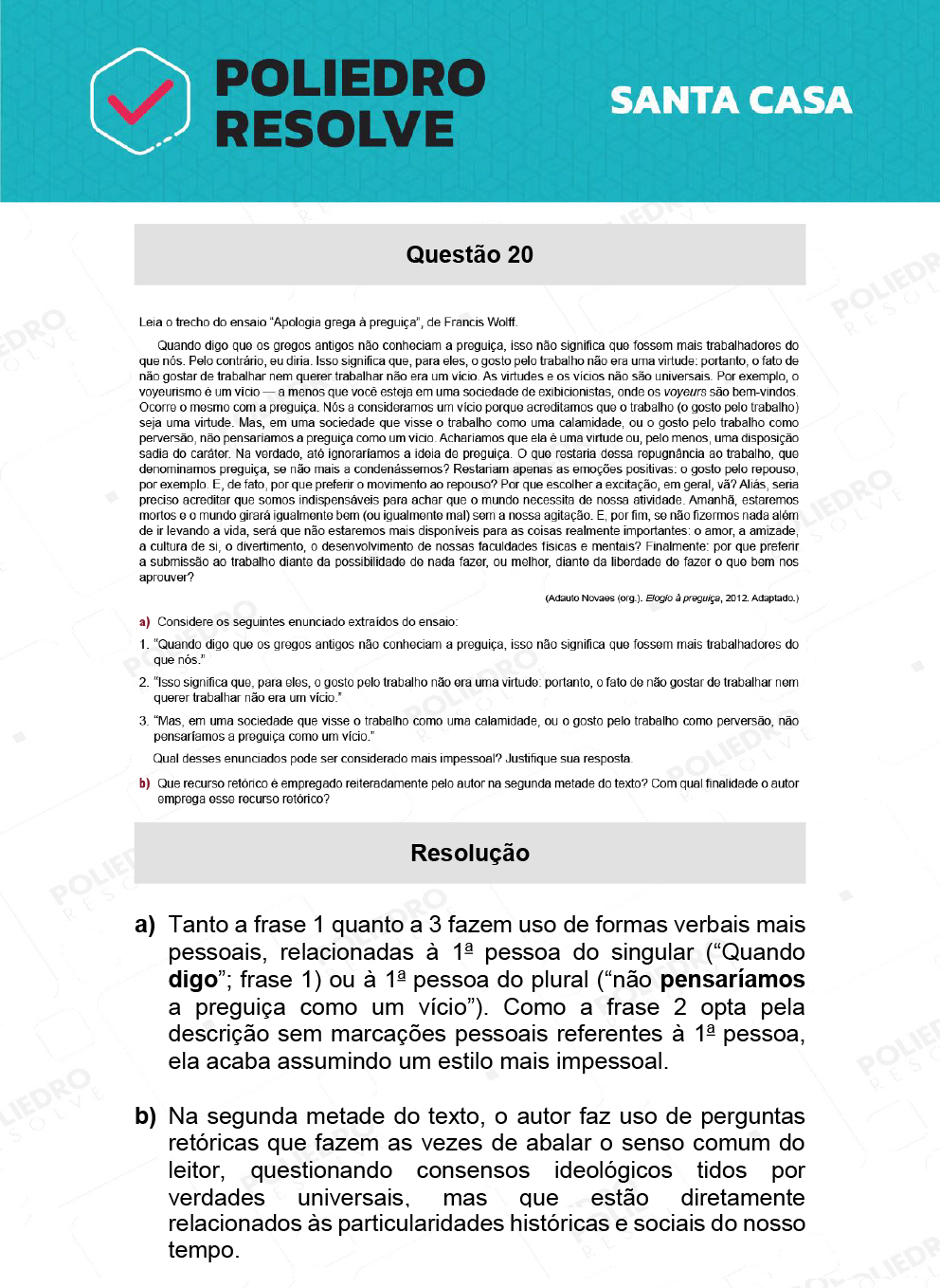 Dissertativa 20 - 2º Dia - Santa Casa 2022