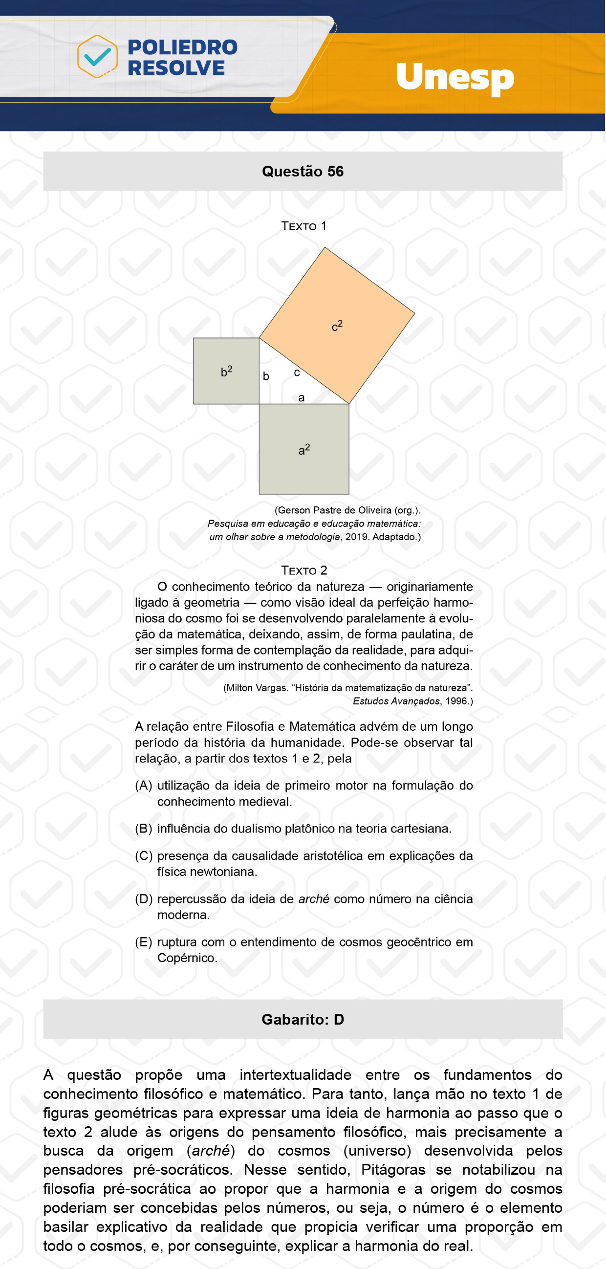Questão 56 - 1ª Fase - UNESP 2024