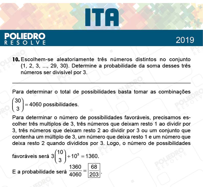 Dissertativa 10 - 2ª Fase - 1º Dia - MAT / QUI - ITA 2019