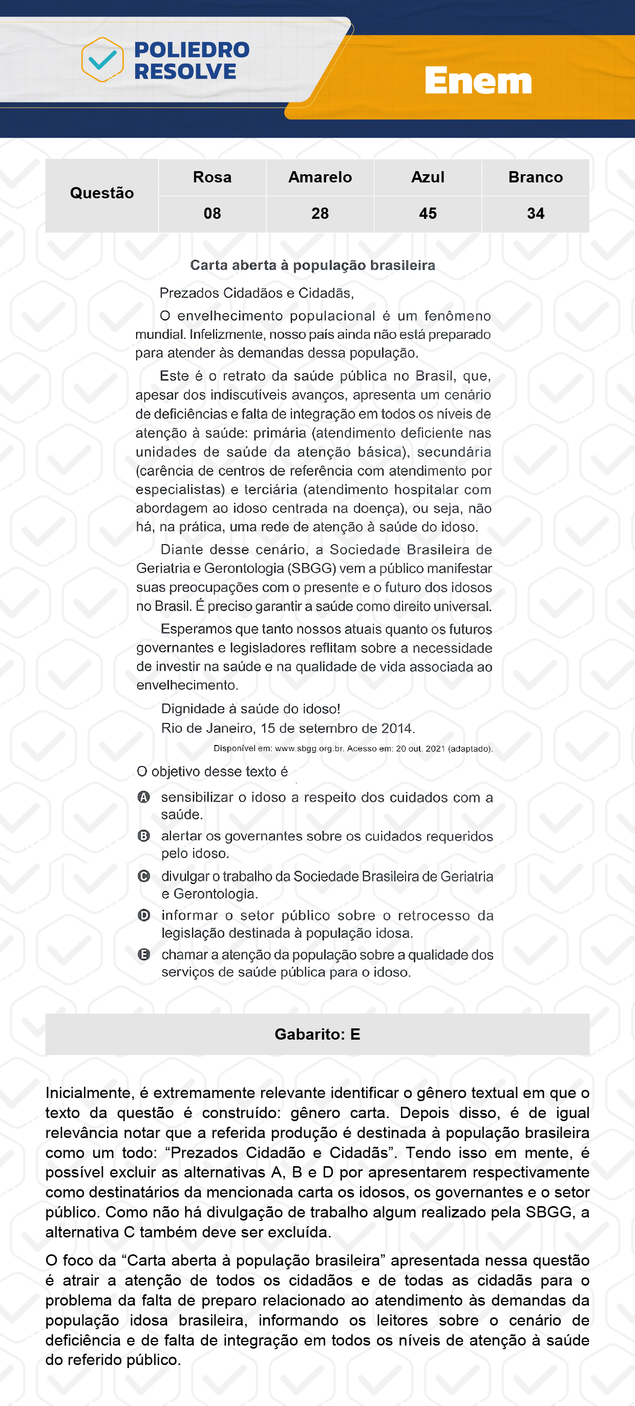 Questão 34 - 1º Dia - Prova Branca - ENEM 2023