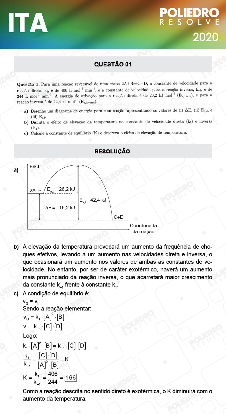 Dissertativa 1 - 2ª Fase - 1º Dia - Mat / Quí - ITA 2020