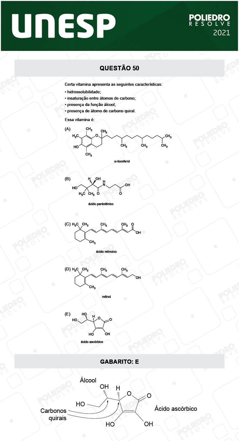 Questão 50 - 2ª Fase - UNESP 2021