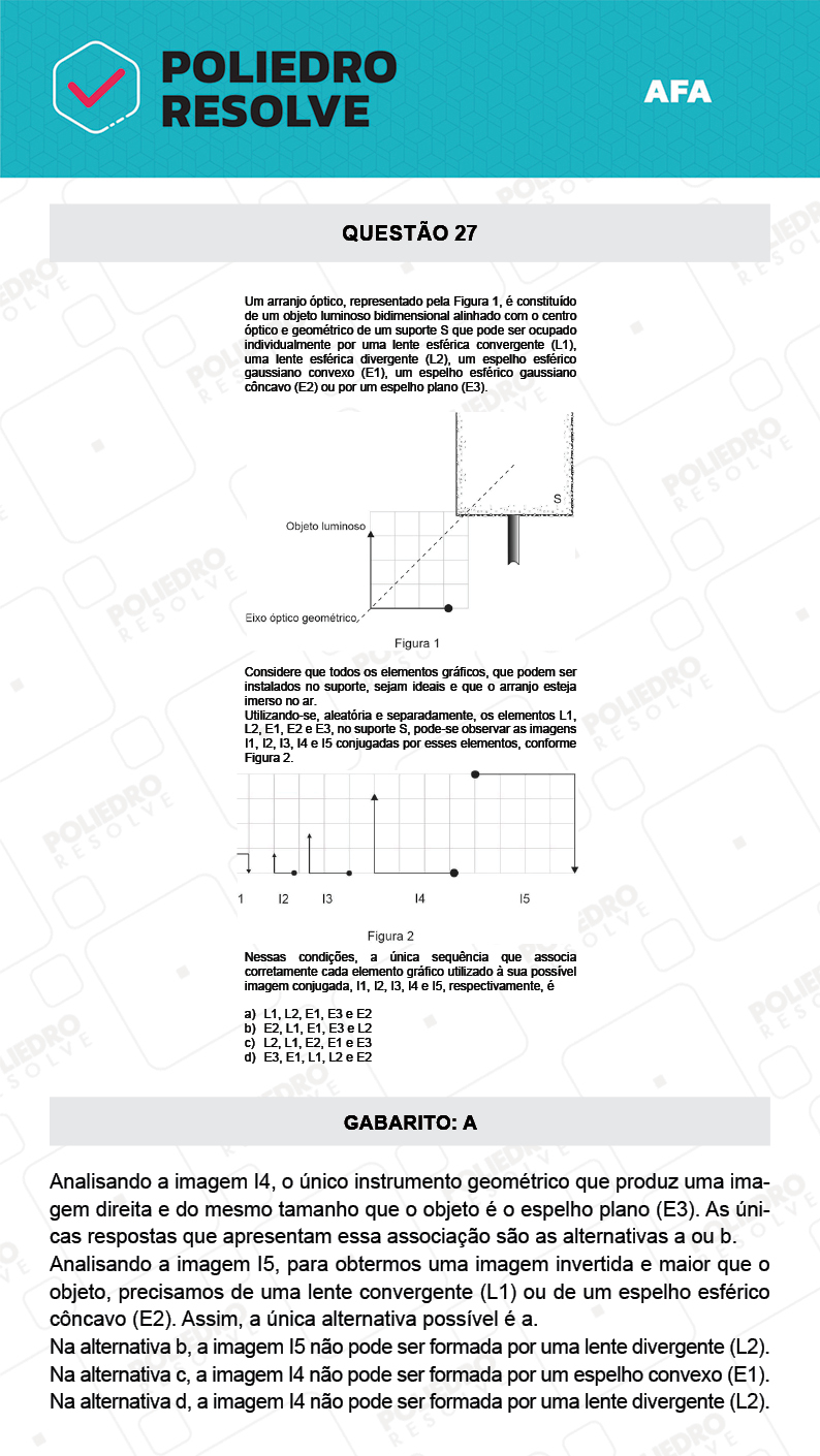 Questão 27 - Prova Tipo A - AFA 2022