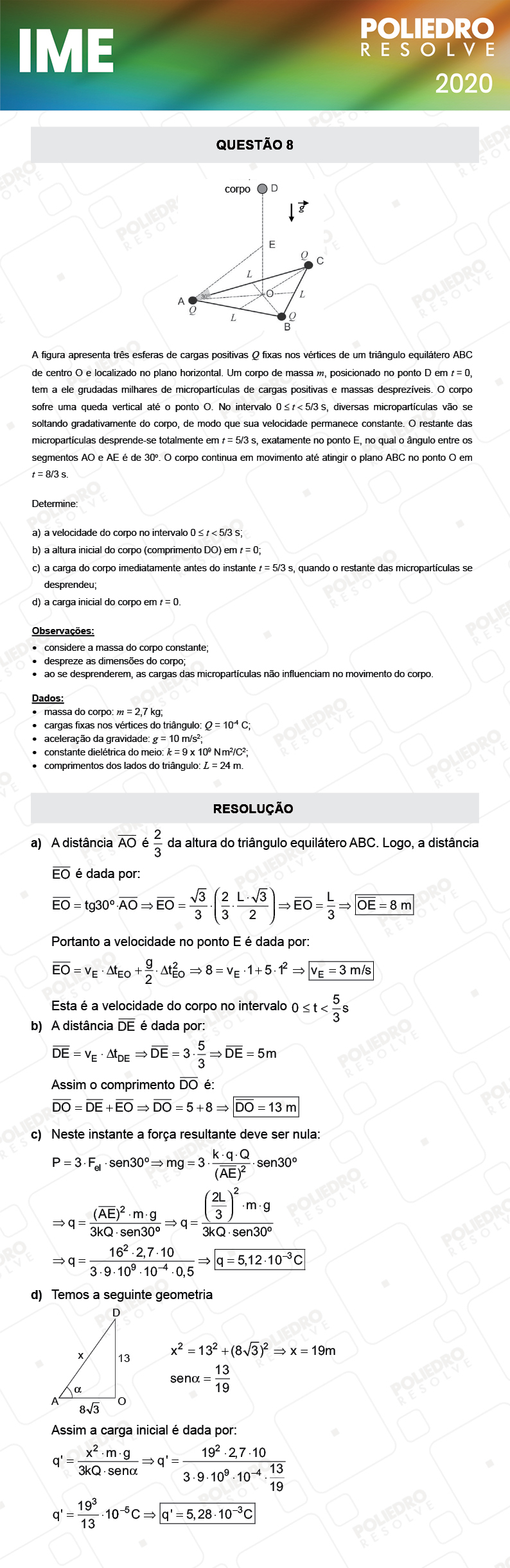 Dissertativa 8 - 2ª Fase - Física - IME 2020