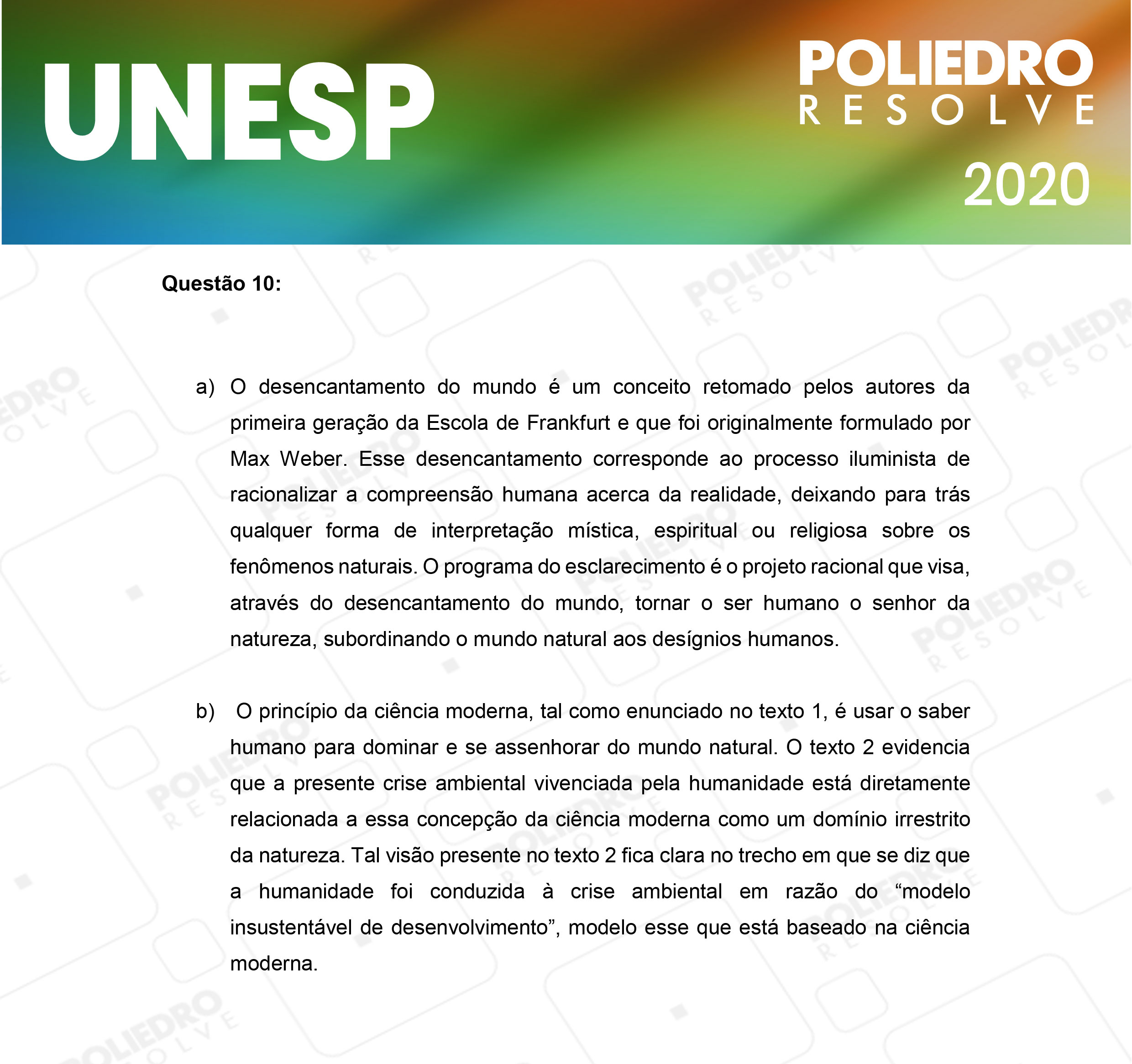 Dissertativa 10 - 2ª Fase - 1º Dia - Unesp 2020