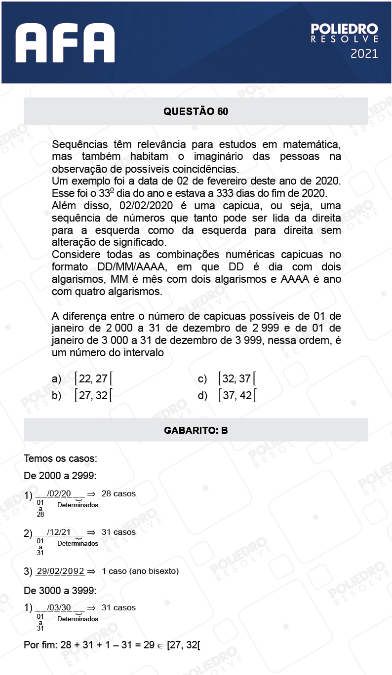 Questão 60 - Prova Tipo A - AFA 2021