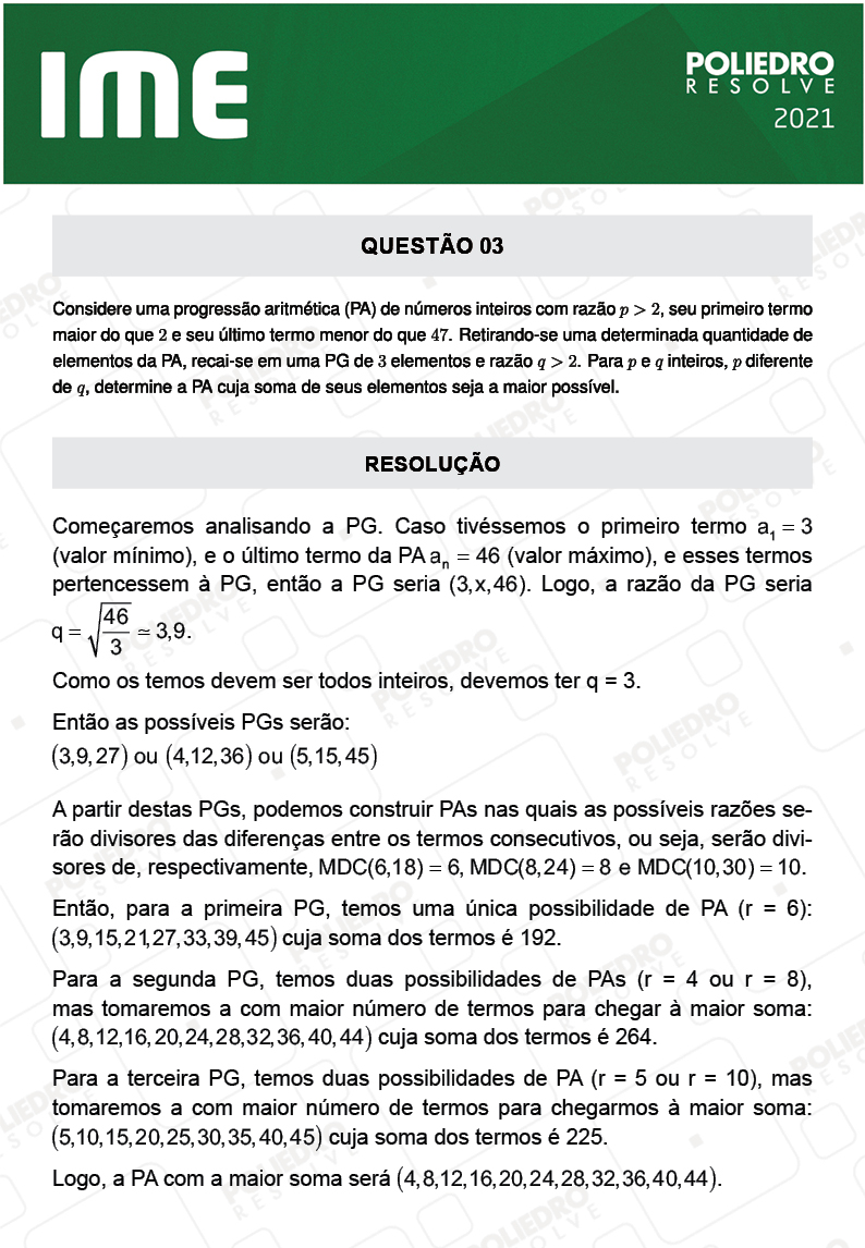 Dissertativa 3 - 2ª Fase - Matemática - IME 2021