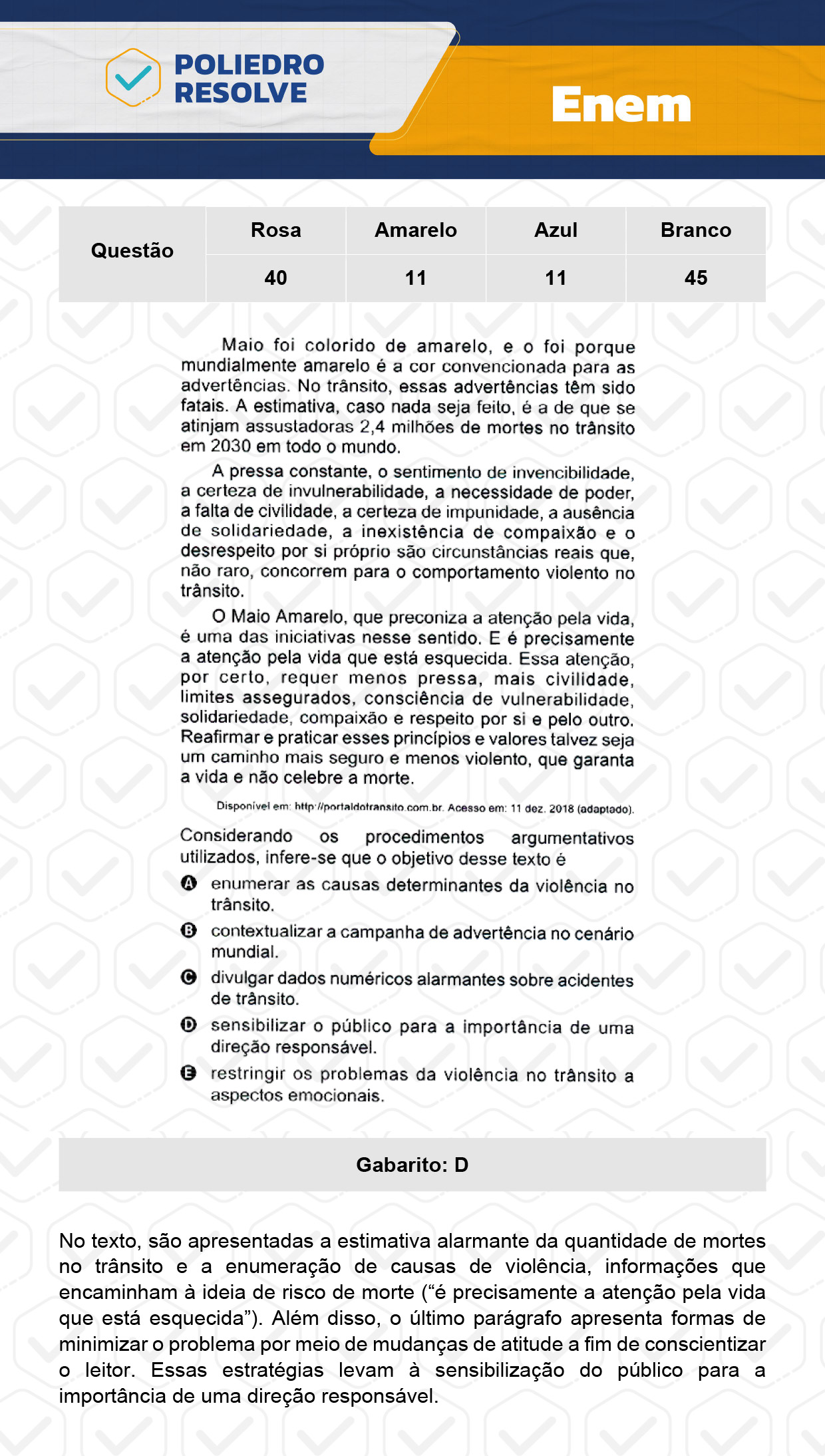 Questão 45 - 1º Dia - Prova Branca - ENEM 2023