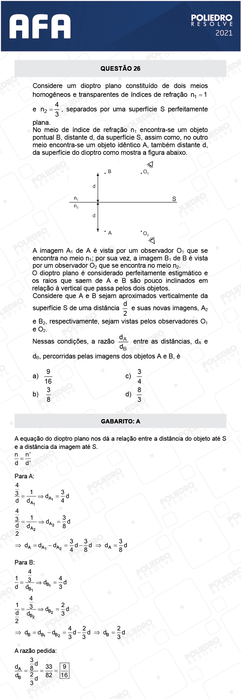 Questão 26 - Prova Tipo A - AFA 2021