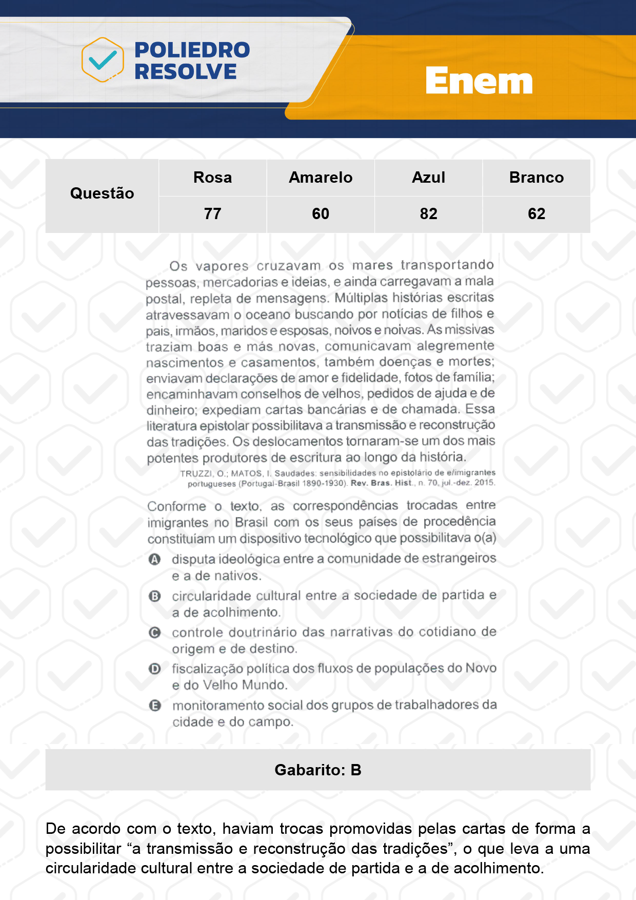 Questão 82 - 1º Dia - Prova Azul - ENEM 2023