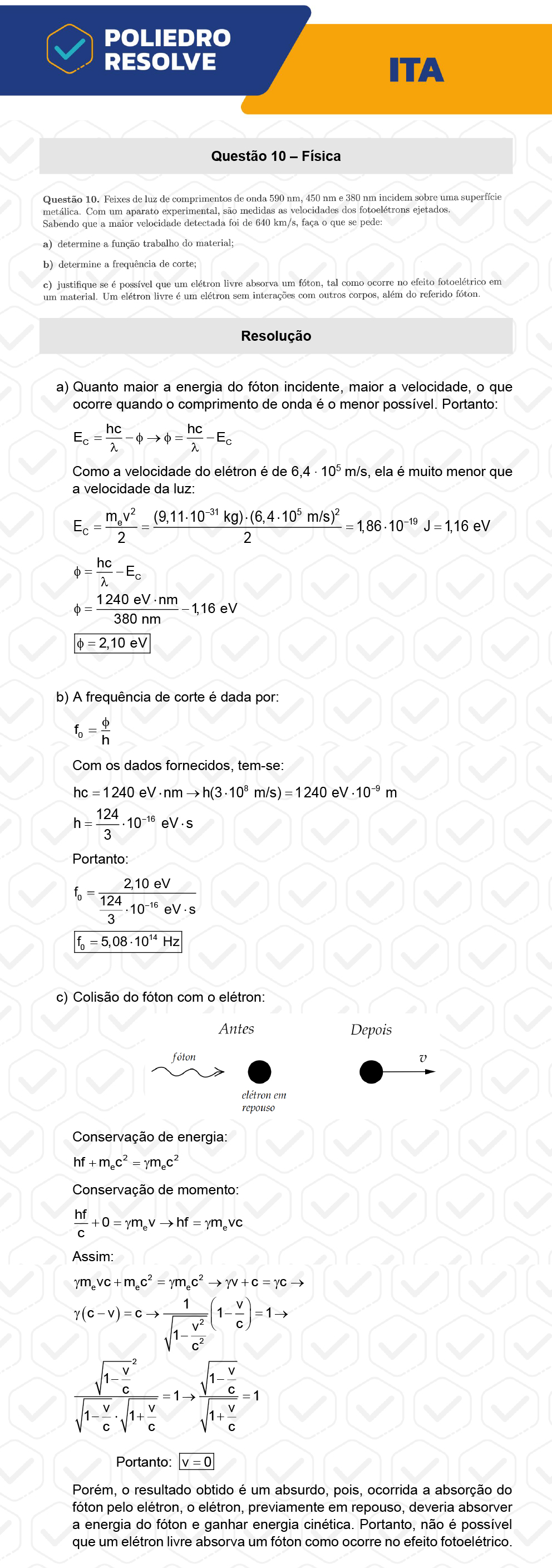 Dissertativa 10 - 2ª Fase - 2º Dia - ITA 2023