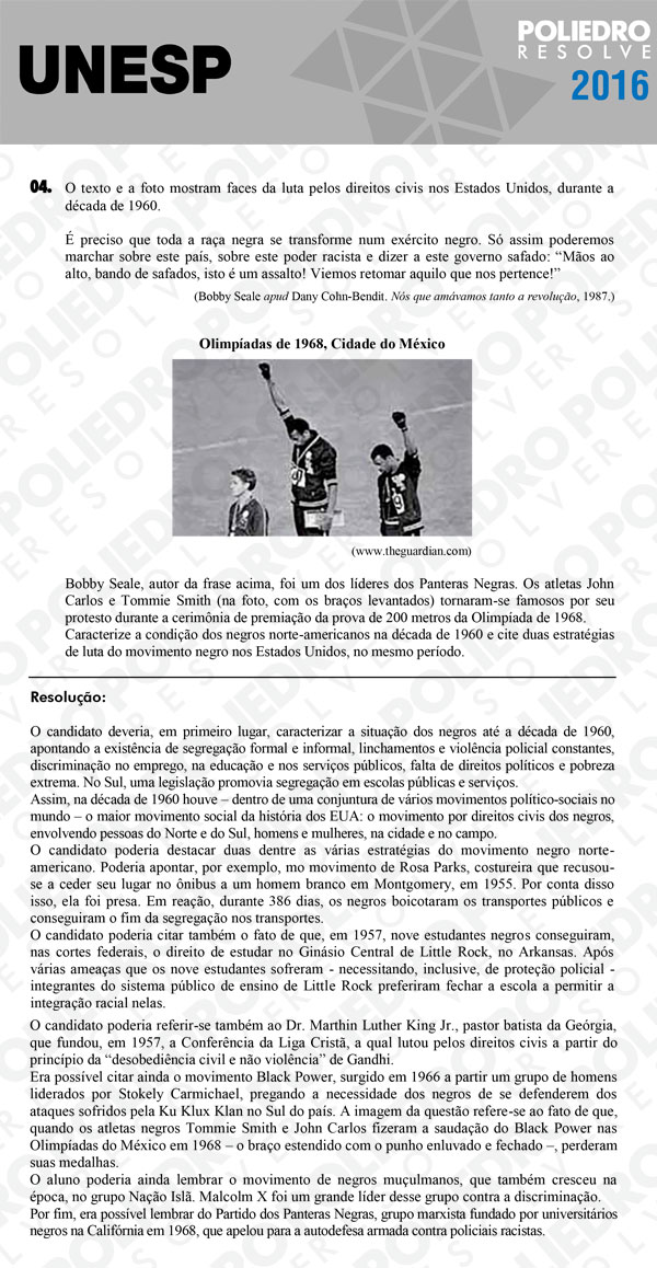 Dissertativa 4 - 2ª Fase - Unesp 2016