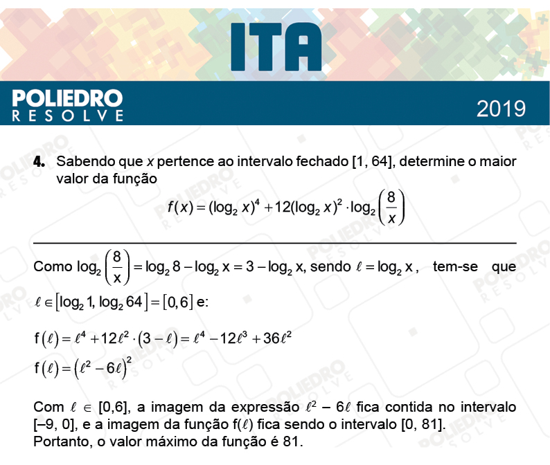 Dissertativa 4 - 2ª Fase - 1º Dia - MAT / QUI - ITA 2019