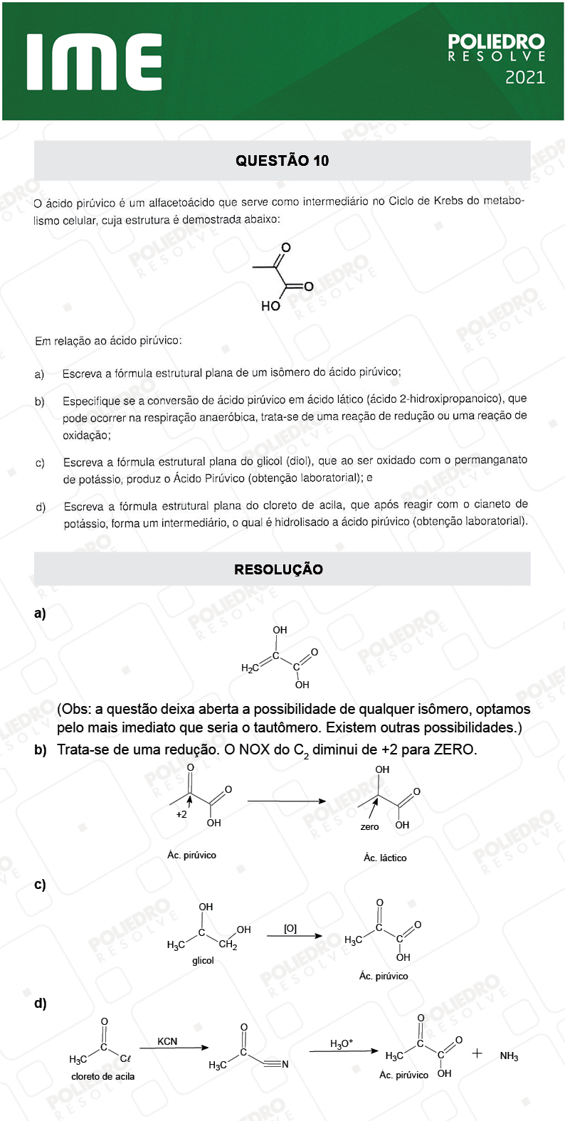 Dissertativa 10 - 2ª Fase - Química - IME 2021