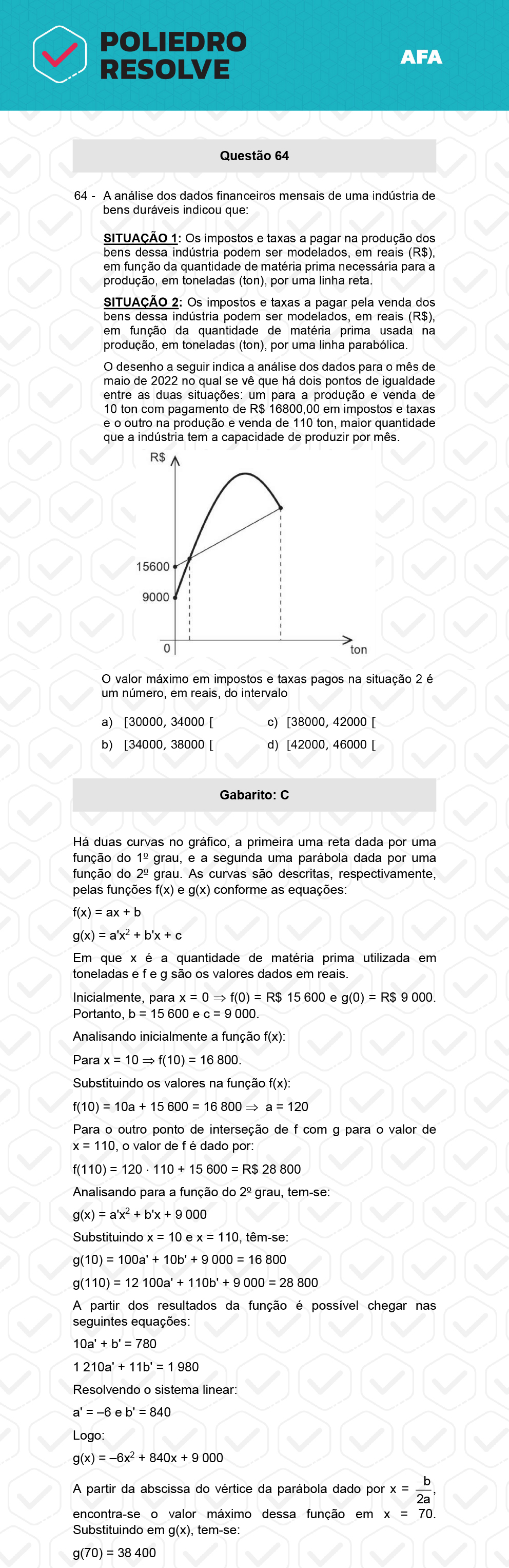 Questão 64 - Prova Tipo A - AFA 2023