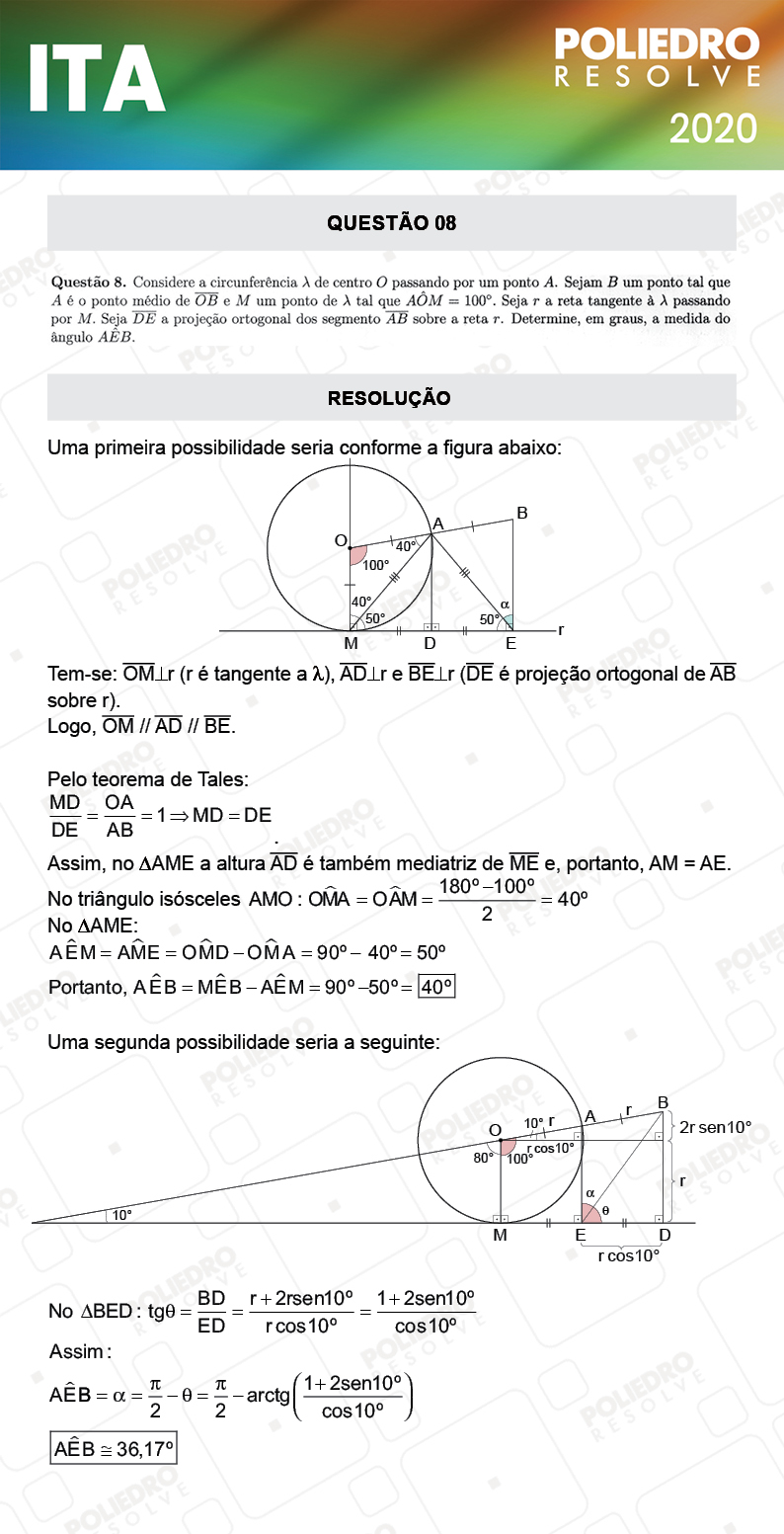 Dissertativa 8 - 2ª Fase - 1º Dia - Mat / Quí - ITA 2020