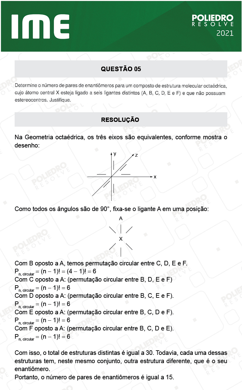 Dissertativa 5 - 2ª Fase - Química - IME 2021