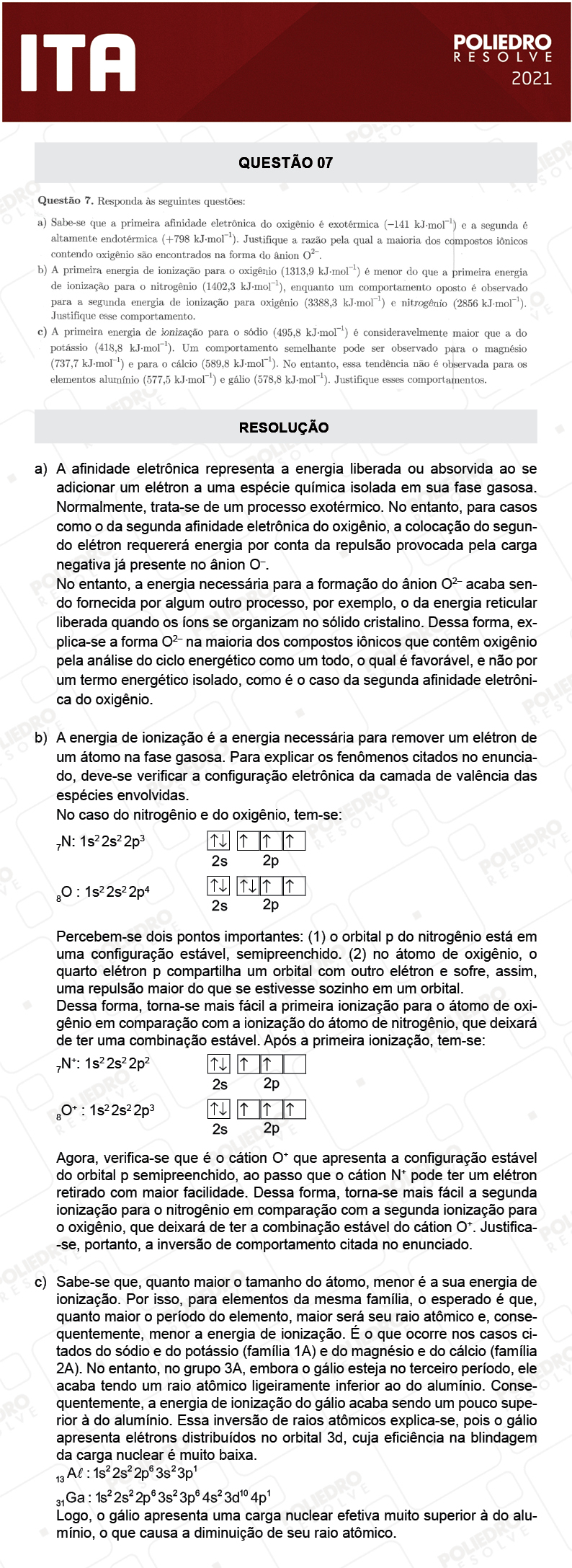 Dissertativa 7 - 2ª Fase - 1º Dia - Mat/Quí - ITA 2021