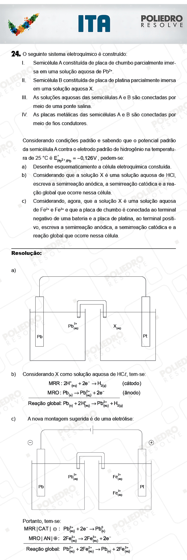 Dissertativa 24 - Química - ITA 2018