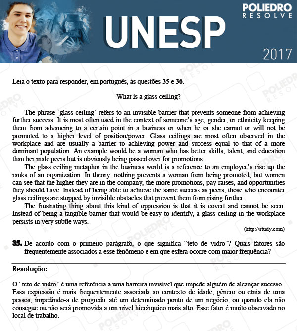 Dissertativa 35 - 2ª Fase - Unesp 2017