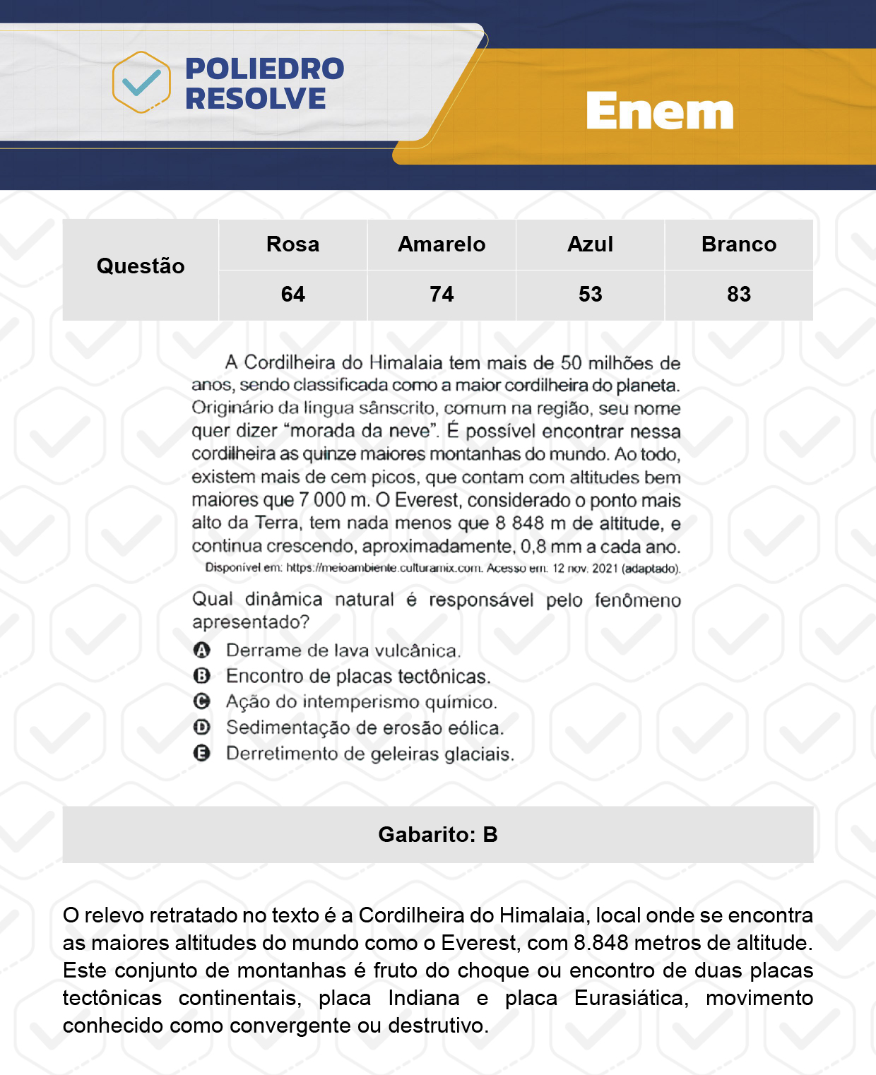 Questão 64 - 1º Dia - Prova Rosa - ENEM 2023