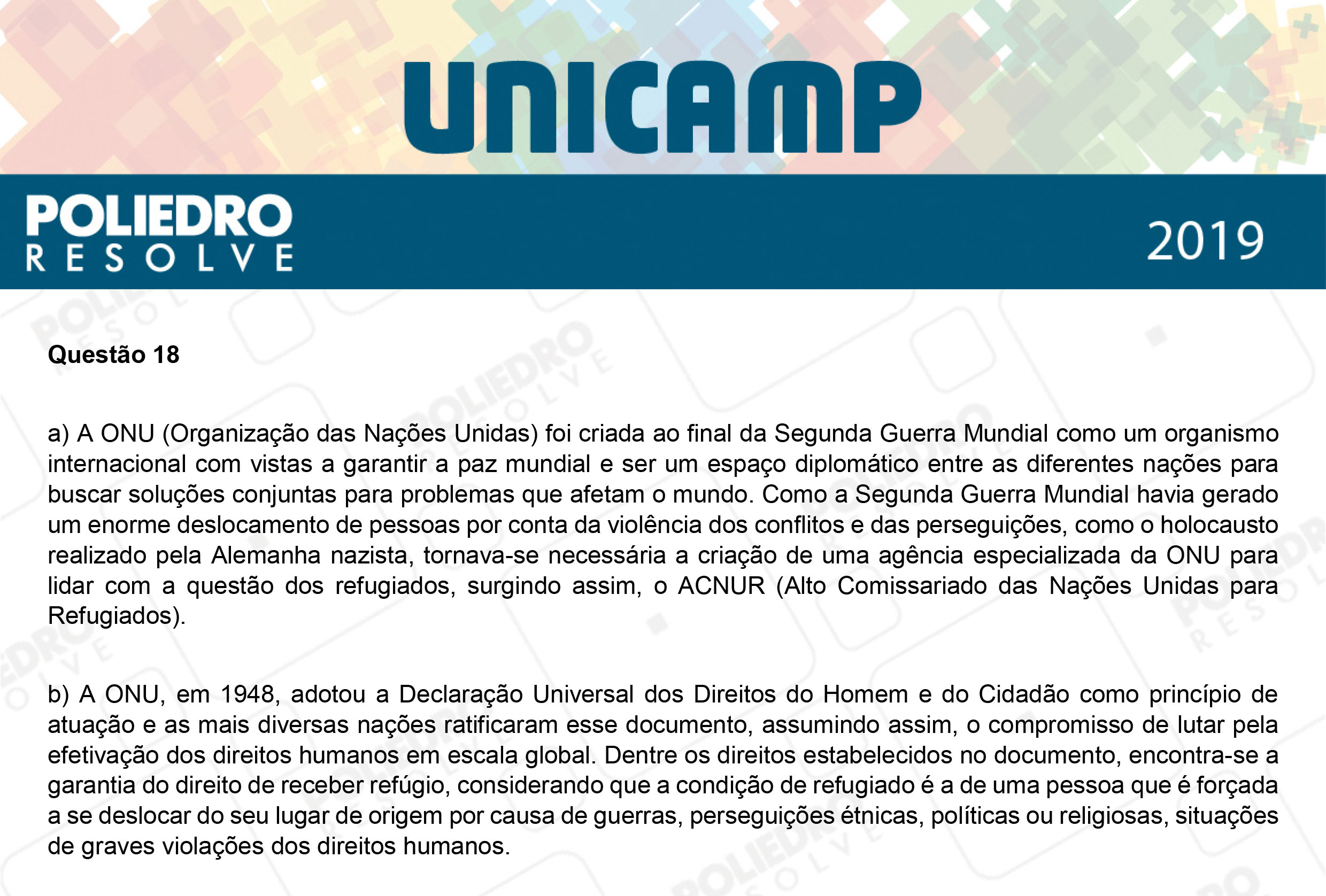 Dissertativa 18 - 2ª Fase - 2º Dia - Unicamp 2019