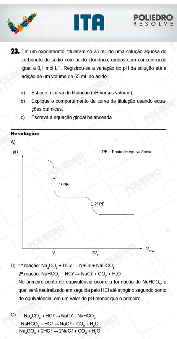 Dissertativa 23 - Química - ITA 2018