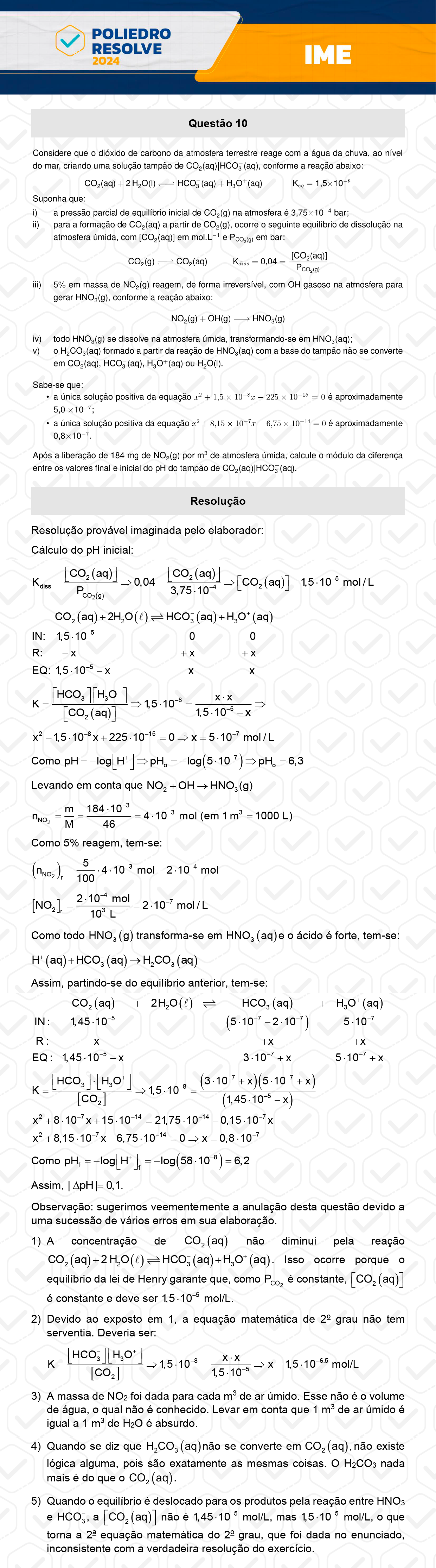 Dissertativa 10 - 2ª Fase - 3º Dia - IME 2024
