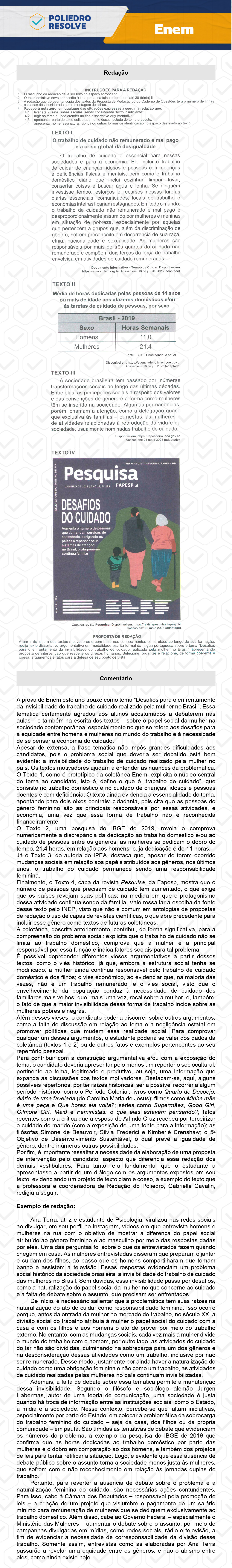 Redação - 1º Dia - Prova Amarela - Enem 2023