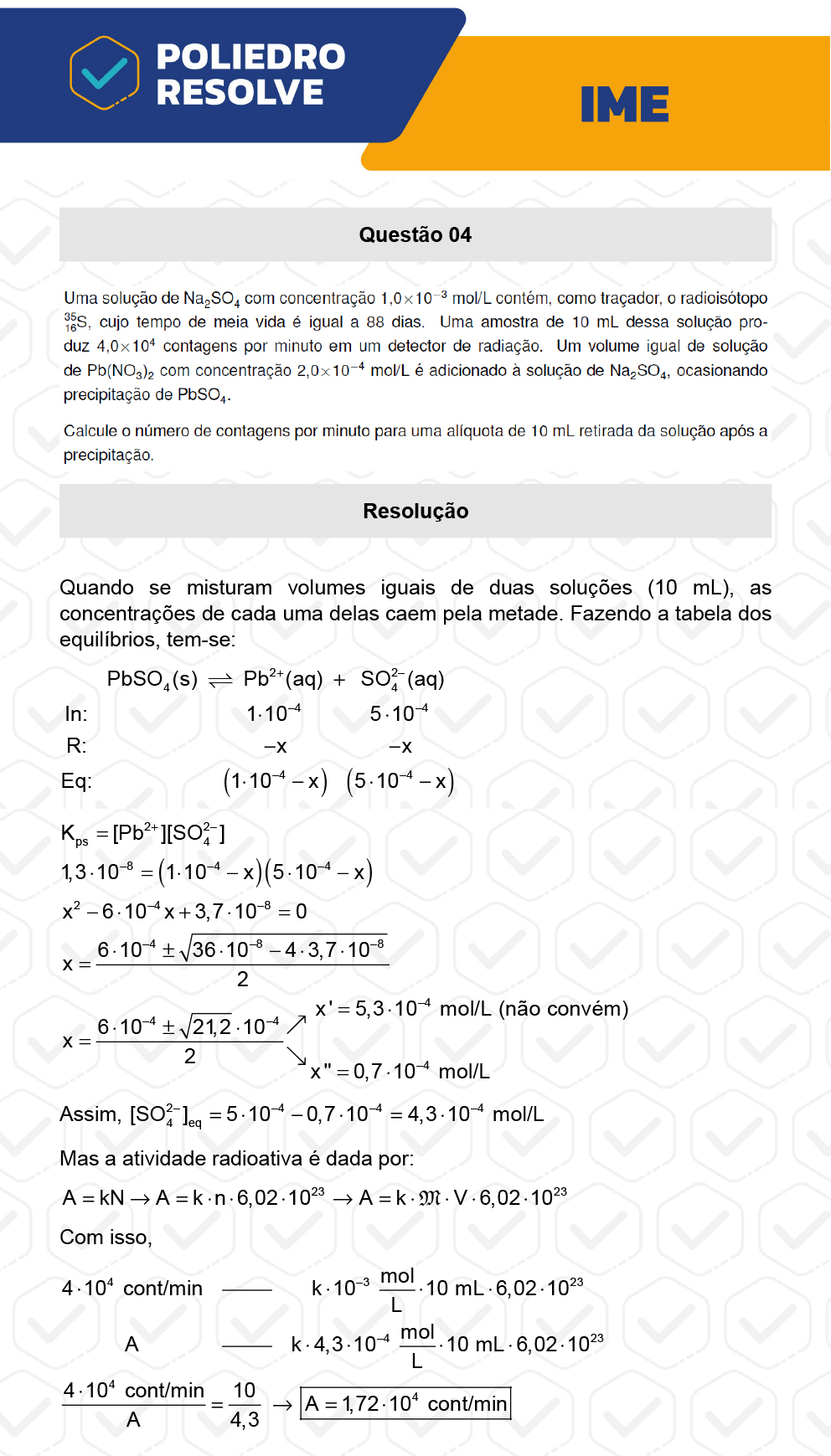 Dissertativa 4 - 2ª Fase - Química - IME 2023