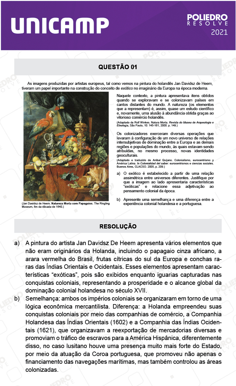 Dissertativa 1 - 2ª Fase - 2º Dia - Unicamp 2021