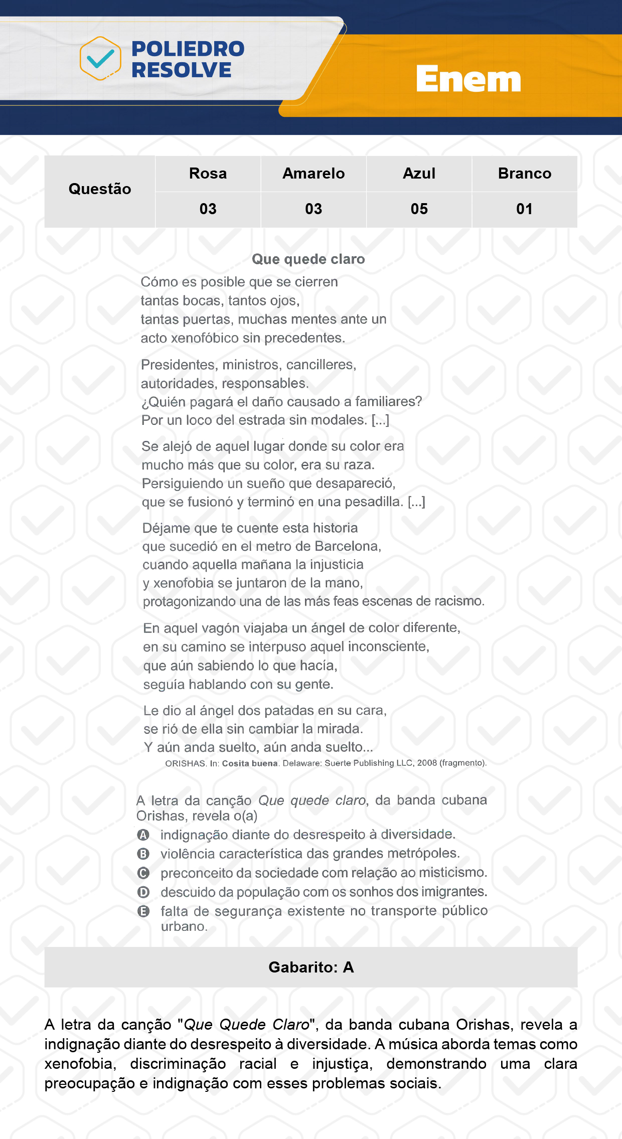 Questão 3 - 1º Dia - Prova Amarela - Enem 2023