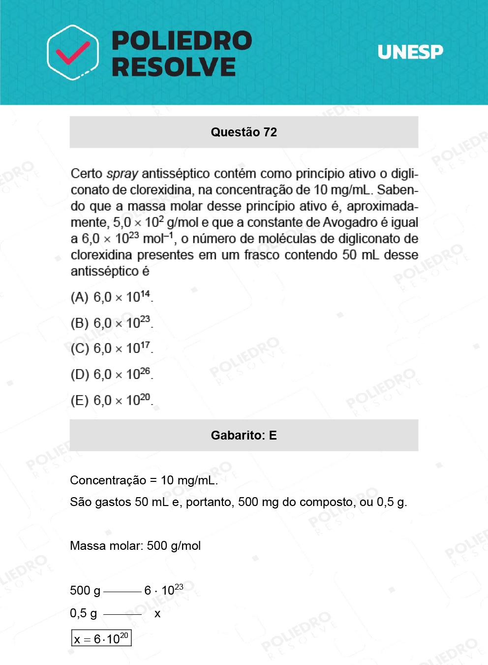 Questão 72 - 1ª Fase - Ext / Hum - UNESP 2022